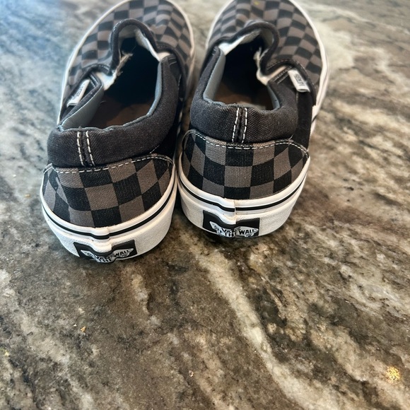 Vans Black and Brown Checkered Loafers, size 6, have wear but GUC - Picture 2 of 8